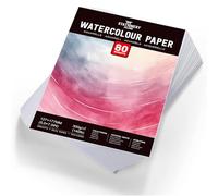 STATIONERY ISLAND 80 Sheets Watercolour Paper Bulk, 5" x 7" Natural White 300gsm Cold-Pressed Water Colour Paper, Loose Sheets Watercolour Sketchbook for Painting, Drawing, and Mixed Media