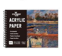 STATIONERY ISLAND A4 Acrylic Paper for Painting - 20 Sheet Drawing Paper 300gsm, Acid-Free & Cold Pressed, Premium Quality Art Paper for Acrylic, Gouache, Watercolour, Ideal for Artists & Students
