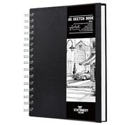 STATIONERY ISLAND A5 Sketchbook, Hardcover Sketch Book with 200GSM Thick Paper, 50 Sheets / 100 Pages Spiral Bound Sketch Pad A5, Drawing Pad for Sketching, Portrait