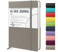 STATIONERY ISLAND A5 Squared Notebook, Graph Paper Journal with 120gsm Premium Thick Paper, 180 Pages Hardback Grid Note book for Writing, Working, Study, Slate