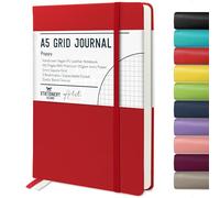 STATIONERY ISLAND A5 Squared Notebook, Graph Paper Note book with 120gsm Premium Thick Paper, 180 Pages Hardback Grid Journal for Writing, Working, Study, Poppy