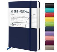 STATIONERY ISLAND A5 Squared Notebook, Graph Paper with 120gsm Premium Thick Paper, 180 Pages Hardback Grid Note book for Planning, Diary, Study, Blueberry