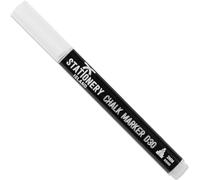 STATIONERY ISLAND Chalk Pens D30 Pack of 1 White – 3mm Fine Bullet Nib. Dry Wipe Erase Liquid Chalk Marker. for Glass (Windows & Mirrors), Whiteboards, Signs and Non-Porous Blackboards