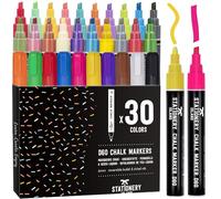STATIONERY ISLAND Chalk Pens for Blackboard, Liquid Chalk Markers for Chalkboard, Glass,Window Drawing(6mm 30pc)