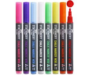 STATIONERY ISLAND Chalk Pens for Blackboard, Liquid Chalk Markers for Chalkboard, Glass,Window Drawing,3mm 8 Colours