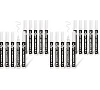 STATIONERY ISLAND Chalk Pens White, Chalk Markers for blackboard, Erasable Liquid Chalk Pens, Marker Pens Wipeable for Chalkboard, Window, Glass and mirror (3mm Bullet Nib, 10pcs) (Pack of 2)