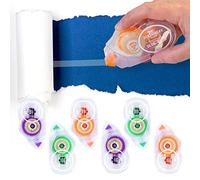 STATIONERY ISLAND Glue Tape Roller 6Pcs, 10mx8mm Double Side Tape Dispenser Roller, Scrapbooking Supplies, Adhesive Glue Roller Tape for Crafting, Cards, Photo, Journal and Scrapbooking