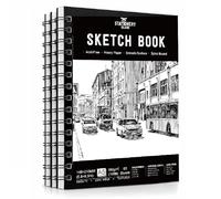 STATIONERY ISLAND Sketchbook Spiral Bound 60 Sheets A5 160gsm 3PCS Premium Drawing Paper for Sketching, Drawing & Painting Sketch Pad Art Book for Pencils, Charcoal