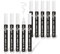 STATIONERY ISLAND White Chalk Pens, 10 Pack Chalk Markers for blackboard, Erasable Liquid Chalk Pens, 3mm Bullet Nib, Marker Pens Wipeable for Chalkboard, Window, Glass and mirror