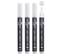 STATIONERY ISLAND White Chalk Pens for Blackboard, Liquid Chalk Markers for Chalkboard and Glass, Wipeable Marker Pens for Window Drawing - 3mm Bullet Nibs