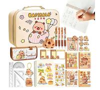 Stationery Kit | Capibara Sticky Notes and Pens Set,Cute and Fun School Supplies,For Elementary Secondary Students And Home