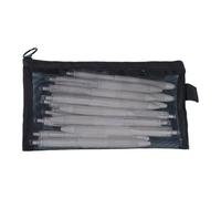 Stationery Organizer Pouch, Mesh Zip Pencil Holder, Easy View Desk Supply Bag, 21 X 12 Cm, Exam Prep Classroom Mesh Pencil Pouch Zip Pen Bag See Through Stationery Case Exam Organizer School Desk