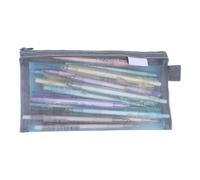 Stationery Organizer Pouch, Mesh Zip Pencil Holder, Easy View Desk Supply Bag, 21 X 12 Cm, Exam Prep Classroom Mesh Pencil Pouch Zip Pen Bag See Through Stationery Case Exam Organizer School Desk