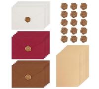 Stationery Paper and Envelopes Set, 75 Pcs Writing Paper and Envelopes Set Vintage Letter Papers with 45 A5 Writings Papers and 15 Wax Seal for Gifts Wedding Birthday Greeting Cards