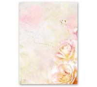 Stationery Paper Rose Blossoms DIN A5 Paper Format 100 Sheets