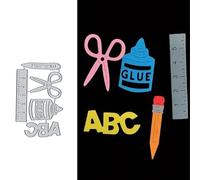 Stationery Rule Pen Metal Die Cuts for Card Making,Letter Pencil Card Cutting Dies Cut Stencils DIY Scrapbooking Album Embossing Paper Card Embossing Craft