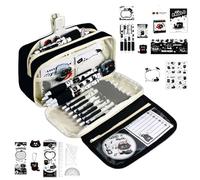 Stationery Set Black Cat | Student School Supplies,Pen Organizer Bag - for Students Writers Animal Lovers Kids Teens Adults Collectors Artists Study Work Home