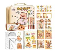 Stationery Set,Capybara Sticky Notes Kit,High School Supplies | for Kindergarten School Home Teens Kids Boys Girls Students