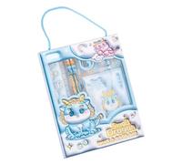 Stationery Set Display Box with Memo Pad Pencils Ruler Scissors Sharpener Eraser Back to School Supplies for Preschooler Classroom Reward School Stationery Set Writing Supplies Classroom Reward Note