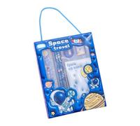 Stationery Set Display Box with Memo Pad Pencils Ruler Scissors Sharpener Eraser Back to School Supplies for Preschooler Classroom Reward School Stationery Set Writing Supplies Classroom Reward Note