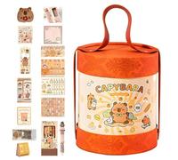 Stationery Set for Girls, Cute Sewing Notebook, Include Stickers Pen Notepad Pendant Capybara Plush Toy for School Student Daily Decoration