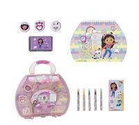 Stationery Set Inspired by Gabby´S Dollhouse - Pink - 23 x 20 x 4 cm - Includes Case to Coloring - Original Product Designed in Spain