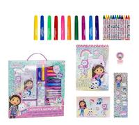 Stationery Set Inspired by Gabby´S Dollhouse - Pink - 30 x 30 x 2.5 cm - Includes Notebook with Coloured Sheets, Markers, Stickers and Much More - Original Product Designed in Spain