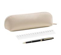 Stationery Storage Pouches 2 Piece PU Set for Desk and Revise Necessity | PU Stationery Case Easy Wipe Surfaces Lightweight Rounded Shape Keeps Study Tools Neat For Lessons Revise And Library Use