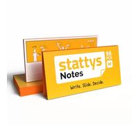 Stattys Notes, self-adhesive electrostatic magnetic notes, stick to all smooth surfaces, visualize, move and structure ideas and topics, set of 5, in size M (20 x 10 cm), orange