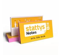 Stattys Notes, self-Adhesive electrostatic Magnetic Notes, Stick to All Smooth Surfaces, Visualize, Move and Structure Ideas and topics, Set of 5, in Size M (20 x 10 cm), Pink