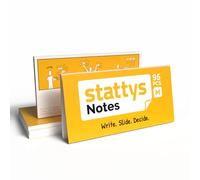 Stattys Notes, self-Adhesive electrostatic Magnetic Notes, Stick to All Smooth Surfaces, Visualize, Move and Structure Ideas and topics, Set of 5, in Size M (20 x 10 cm), White