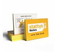 Stattys Notes XS - 10 Blocks Electrostatic Sticky Notes (5 × 3.7 cm) | Super Sticky "Magic Note Pad" for Small Ideas | Reusable & Glue-Free on Glass, Whiteboard, Table | Sticky Notes Small