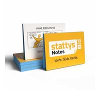 Stattys Notes XS - 10 Blocks Electrostatic Sticky Notes (5 × 3.7 cm) | Super Sticky "Magic Note Pad" for Small Ideas | Reusable & Glue-Free on Glass, Whiteboard, Table (Blue)