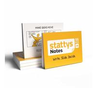 Stattys Notes XS - 10 Blocks Electrostatic Sticky Notes (5 × 3.7 cm) | Super Sticky "Magic Note Pad" for Small Ideas | Reusable & Glue-Free on Glass, Whiteboard, Table (White)
