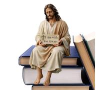 Statua di Gesù - Statuetta Commemorativa Religiosa in Resina 12cm | Dipinta a Mano per Preghiera e Meditazione | Decorazione Spirituale Scrivania Mensola | Regalo Cristiano Sacro Casa Ufficio