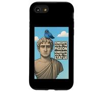 Statue and Pigeon Quotes Wise, Luck Illustration Graphic Case for iPhone SE (2020) / 7 / 8