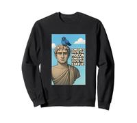 Statue and Pigeon Quotes Wise, Luck Illustration Graphic Sweatshirt