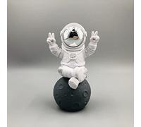 Statue Astronaut Figurine Spaceman Décor, Sculptures Home Décor,Bedroom Decor,Tabletop Decoration,Cute Mini Space Figure Ornament and Craft Gift(Silver and White Astronaut Figurine)