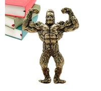 Statue - Bronze Simian Display Figure, Athletic Monkey Decorative Model | Detailed Resin Animal Artwork, Study Table, Cabinet Showcase Accent, Vehicle Interior Adornment Piece