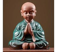 Statue Buddha Decorations for Living Room, Minimalist Monk Figurine Sculptures Ceramic Zen Decor Car Home Retro Ornaments,A