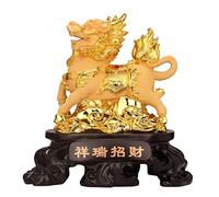 Statue,Chi Lin/Kylin Wealth Prosperity Statue Home Decoration Attract Wealth and Good Luck Blessing Gift