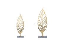 Statue Decorations Light Luxury Metal Leaf Ornaments Modern and Simple Living Room Foyer Decoration Crafts Home Decor Object