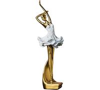 Statue Decorative Ornaments, Collections Desktop Dancer Figurine Ballet Girl Craft Sculpture for Parties, Cafe, Office, qzjijosen (Gold)
