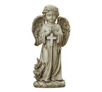 Statue Fairy Figurines, Handcrafted Solar Powered Light Up Ornament with Resin Angel | Waterproof Outdoor Figurine for Garden Decorations Lawn Christmas