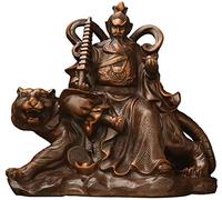 Statue Feng Shui Ornament Zhao Gongming Sitting on Tiger Statue Figurine, Attracting Wealth and Good Luck Decoration