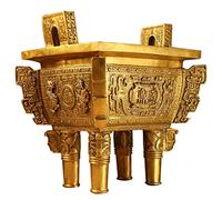 Statue Home Decor - Collectible Sculptures Desk Sculpture Table Decoration Feng Shui Ornaments Ding Ornaments Incense Burner Ding Pure Copper Moved to Open The Office Home Lucky Living