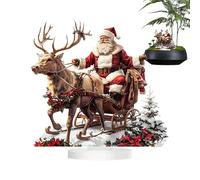 Statue In Deer Sleigh Collectible Miniature Rensleigh Reindeer Sleigh Desk Ornament | Santa Sled Statue For One Use