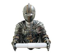 Statue Knight Single Roll Tissue Holder Wall Mounted Dispenser Gothic Bathroom Decor Paper Towel Holder Hanging Towel for Bathroom Decorative