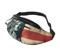 Statue Liberty American Flag Fanny Pack for Men Women, Waterproof Sports Waist Bag Fashion Belt Bag Crossbody Bags Hip Bum Bag with Adjustable Strap Large Sling Bag Purse for Travel Hiking