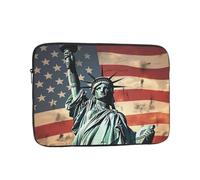 Statue Liberty American Flag Laptop Sleeve Bag 17 Inch Waterproof Shockproof Laptop Case Bag Lightweight Tablet Travel Cover Computer Skin Bag Tablet Carrying Case